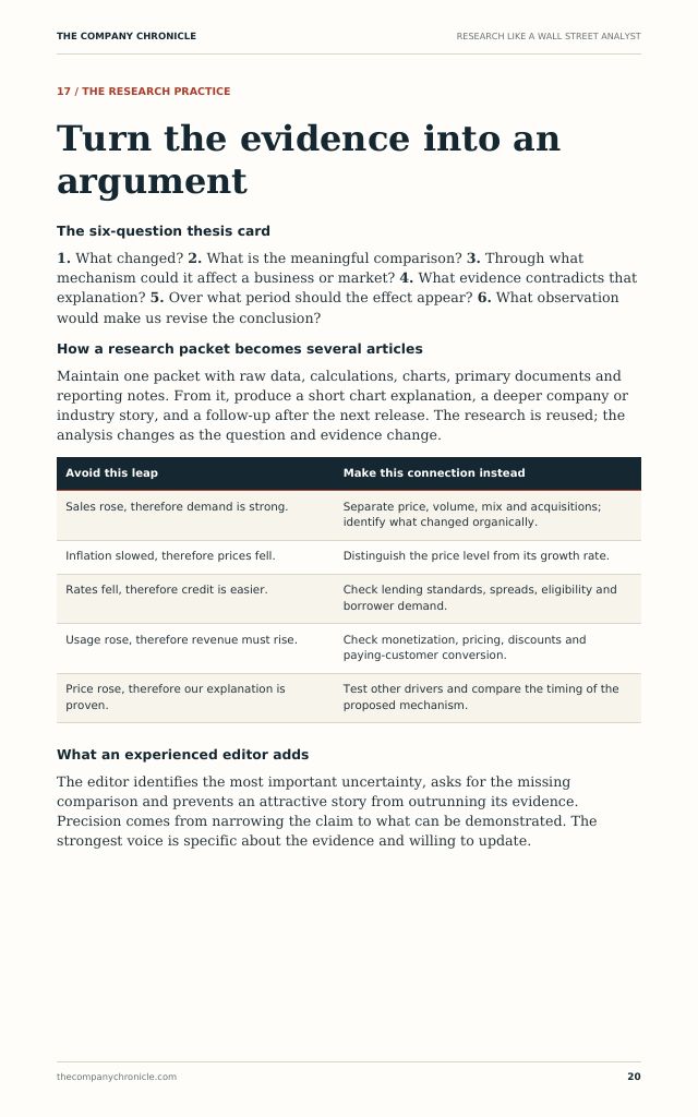 Sample page: Turn the evidence into an argument