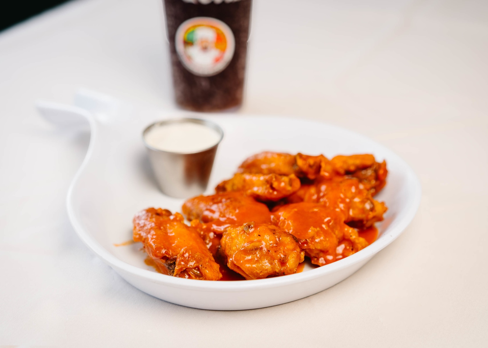 Hot wings with ranch at Di Memo's Pizza